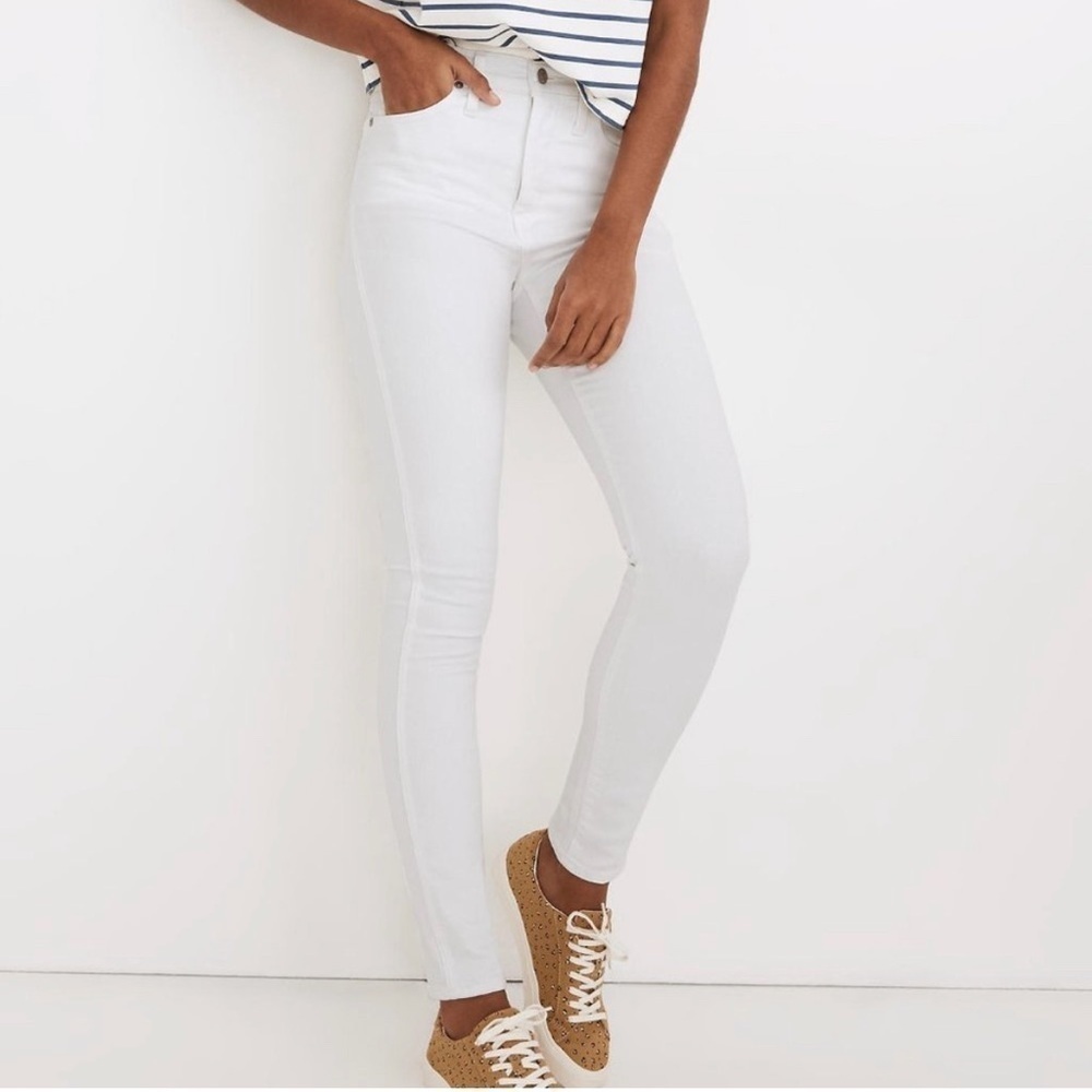 NWT Madewell 10” High rise Skinny Jeans Pure White Size 25